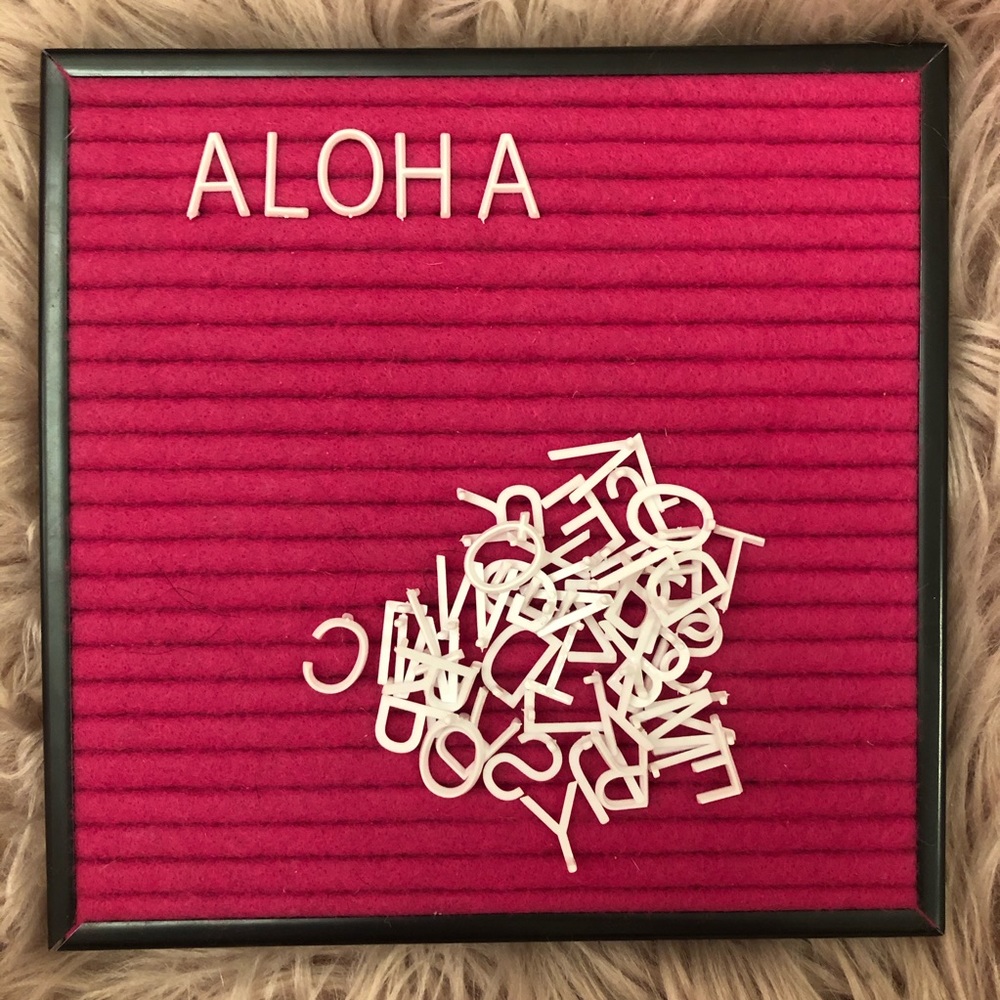 Pink Letter board with Letters!